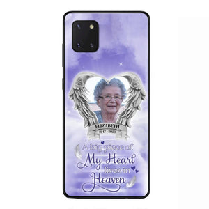 Custom Personalized Memorial Phone Case - Upload Photo - Memorial Gift Idea For Family Member/ Pet Owner - A Big Piece Of My Heart Lives In Heaven - Case For iPhone And Samsung