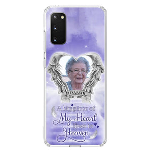 Custom Personalized Memorial Phone Case - Upload Photo - Memorial Gift Idea For Family Member/ Pet Owner - A Big Piece Of My Heart Lives In Heaven - Case For iPhone And Samsung
