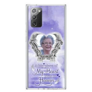 Custom Personalized Memorial Phone Case - Upload Photo - Memorial Gift Idea For Family Member/ Pet Owner - A Big Piece Of My Heart Lives In Heaven - Case For iPhone And Samsung