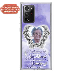Custom Personalized Memorial Phone Case - Upload Photo - Memorial Gift Idea For Family Member/ Pet Owner - A Big Piece Of My Heart Lives In Heaven - Case For iPhone And Samsung