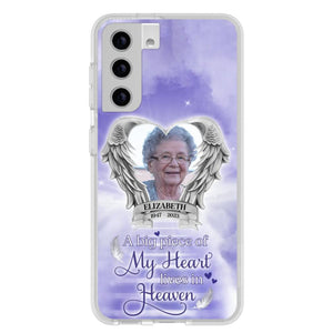 Custom Personalized Memorial Phone Case - Upload Photo - Memorial Gift Idea For Family Member/ Pet Owner - A Big Piece Of My Heart Lives In Heaven - Case For iPhone And Samsung