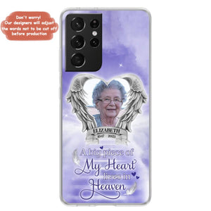 Custom Personalized Memorial Phone Case - Upload Photo - Memorial Gift Idea For Family Member/ Pet Owner - A Big Piece Of My Heart Lives In Heaven - Case For iPhone And Samsung