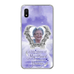 Custom Personalized Memorial Phone Case - Upload Photo - Memorial Gift Idea For Family Member/ Pet Owner - A Big Piece Of My Heart Lives In Heaven - Case For iPhone And Samsung