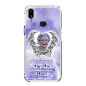 Custom Personalized Memorial Phone Case - Upload Photo - Memorial Gift Idea For Family Member/ Pet Owner - A Big Piece Of My Heart Lives In Heaven - Case For iPhone And Samsung