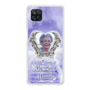 Custom Personalized Memorial Phone Case - Upload Photo - Memorial Gift Idea For Family Member/ Pet Owner - A Big Piece Of My Heart Lives In Heaven - Case For iPhone And Samsung