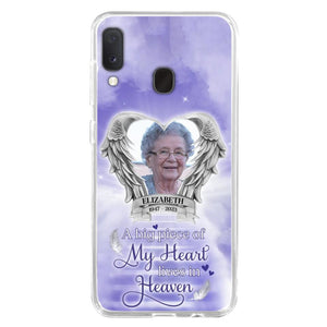 Custom Personalized Memorial Phone Case - Upload Photo - Memorial Gift Idea For Family Member/ Pet Owner - A Big Piece Of My Heart Lives In Heaven - Case For iPhone And Samsung