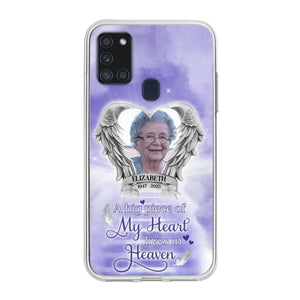 Custom Personalized Memorial Phone Case - Upload Photo - Memorial Gift Idea For Family Member/ Pet Owner - A Big Piece Of My Heart Lives In Heaven - Case For iPhone And Samsung