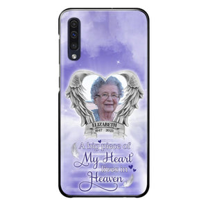 Custom Personalized Memorial Phone Case - Upload Photo - Memorial Gift Idea For Family Member/ Pet Owner - A Big Piece Of My Heart Lives In Heaven - Case For iPhone And Samsung