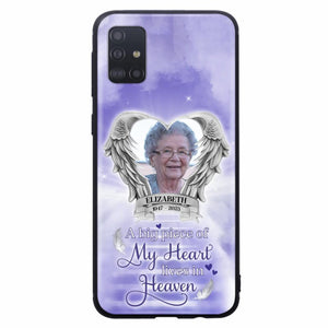 Custom Personalized Memorial Phone Case - Upload Photo - Memorial Gift Idea For Family Member/ Pet Owner - A Big Piece Of My Heart Lives In Heaven - Case For iPhone And Samsung