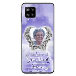 Custom Personalized Memorial Phone Case - Upload Photo - Memorial Gift Idea For Family Member/ Pet Owner - A Big Piece Of My Heart Lives In Heaven - Case For iPhone And Samsung