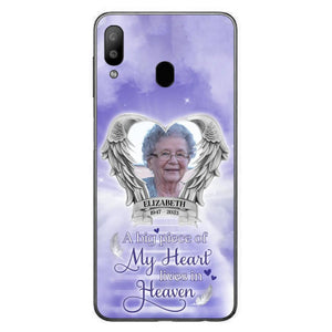 Custom Personalized Memorial Phone Case - Upload Photo - Memorial Gift Idea For Family Member/ Pet Owner - A Big Piece Of My Heart Lives In Heaven - Case For iPhone And Samsung