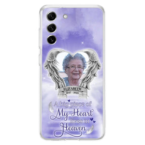 Custom Personalized Memorial Phone Case - Upload Photo - Memorial Gift Idea For Family Member/ Pet Owner - A Big Piece Of My Heart Lives In Heaven - Case For iPhone And Samsung