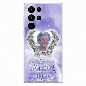 Custom Personalized Memorial Phone Case - Upload Photo - Memorial Gift Idea For Family Member/ Pet Owner - A Big Piece Of My Heart Lives In Heaven - Case For iPhone And Samsung