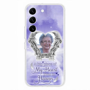 Custom Personalized Memorial Phone Case - Upload Photo - Memorial Gift Idea For Family Member/ Pet Owner - A Big Piece Of My Heart Lives In Heaven - Case For iPhone And Samsung
