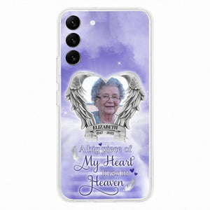 Custom Personalized Memorial Phone Case - Upload Photo - Memorial Gift Idea For Family Member/ Pet Owner - A Big Piece Of My Heart Lives In Heaven - Case For iPhone And Samsung