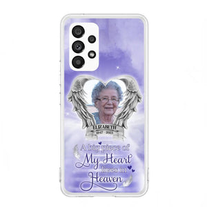 Custom Personalized Memorial Phone Case - Upload Photo - Memorial Gift Idea For Family Member/ Pet Owner - A Big Piece Of My Heart Lives In Heaven - Case For iPhone And Samsung