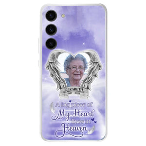 Custom Personalized Memorial Phone Case - Upload Photo - Memorial Gift Idea For Family Member/ Pet Owner - A Big Piece Of My Heart Lives In Heaven - Case For iPhone And Samsung