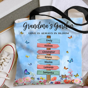 Personalized Tote Bag - Birthday, Mother's Day Gift For Mom, Grandma - Grandma's Garden ARND018
