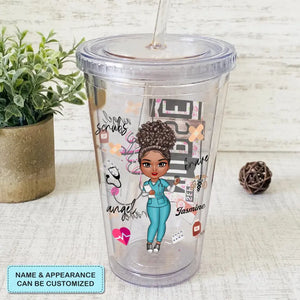 Personalized Acrylic Tumbler - Birthday, Nurse's Day Gift For Nurse, CNA, CMA, Doctor - Nurse Life Scrubs ARND0014