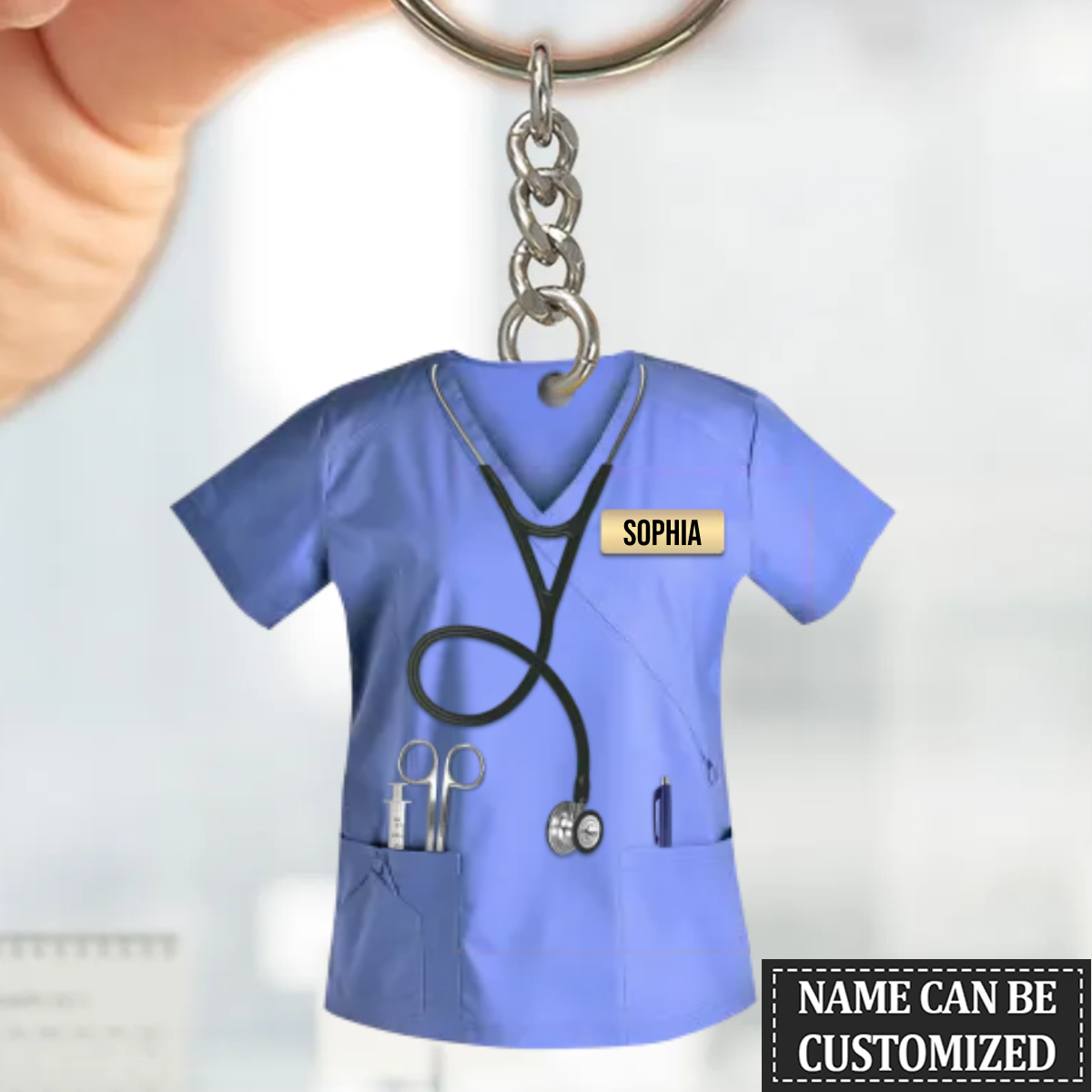 Personalized Nurse Scrubs - Gift for Nurse Keychain