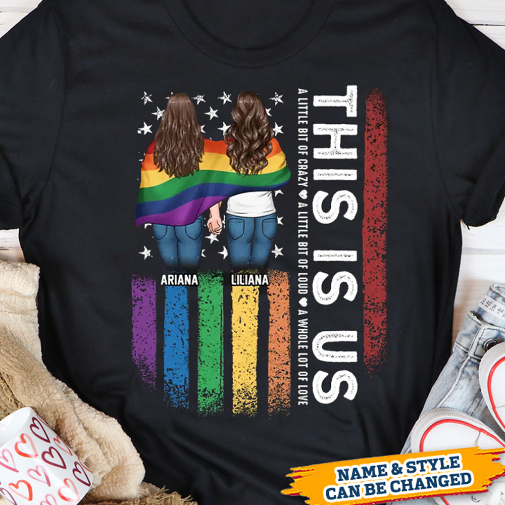 Personalized Custom T-Shirt - Pride Month, 4th Of July, LGBT, Anniversary Gift For Couple - This Is Us