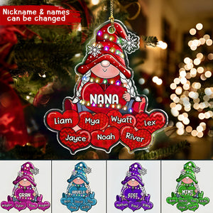 Colorful Christmas Dwarf Grandma Mom Sweet Heart Kids Personalized Ornament