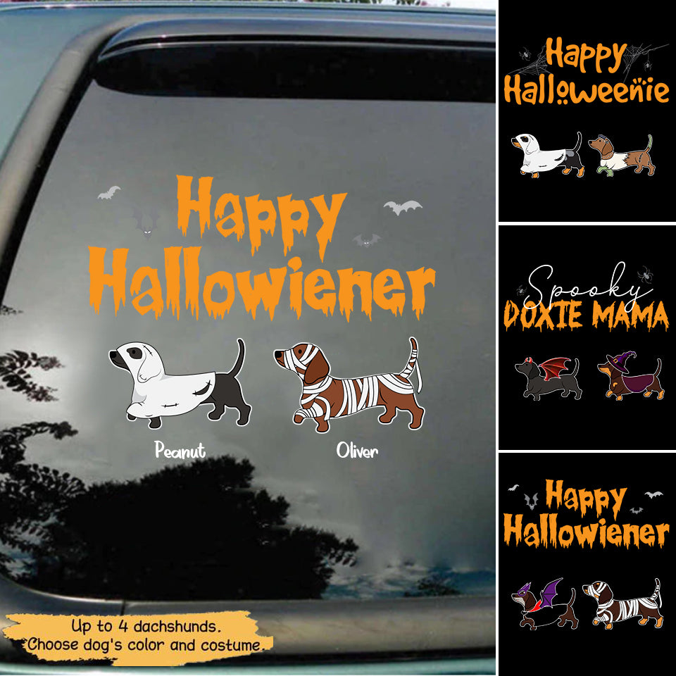 Halloween Dog Dachshund Personalized Dog Decal