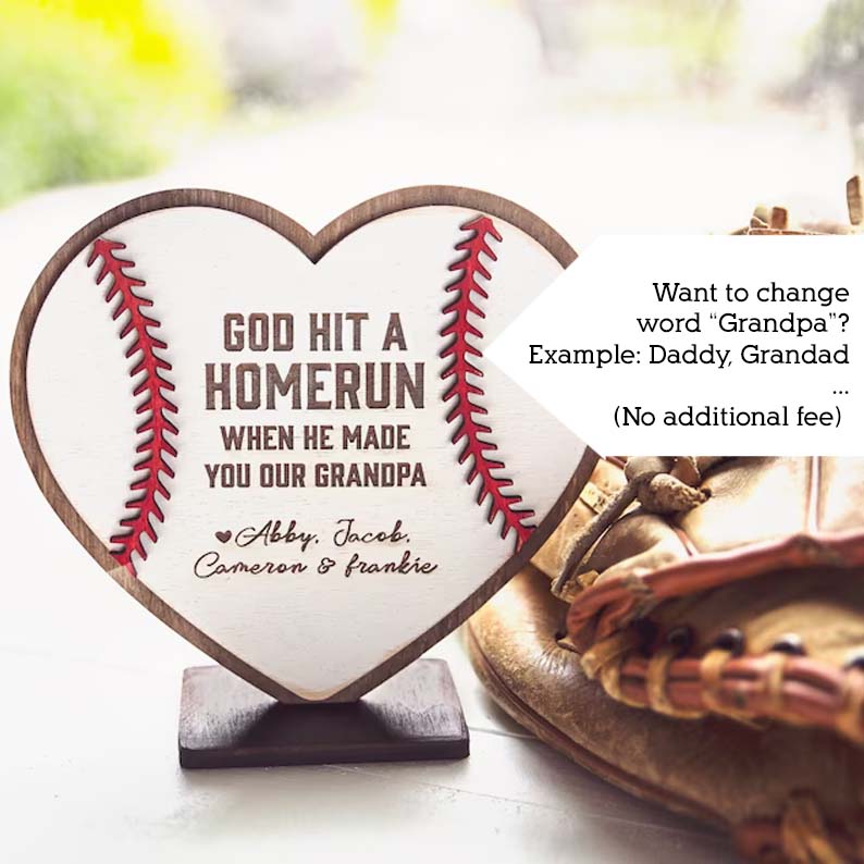 Personalized Father’s Day Baseball Heart Sign
