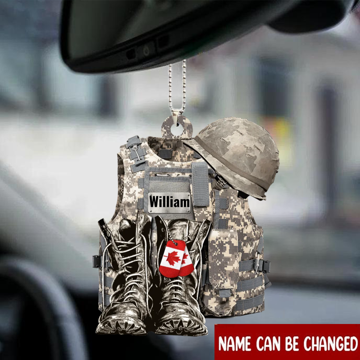 Canada - Boots & Hat - Personalized Flat Acrylic Ornament