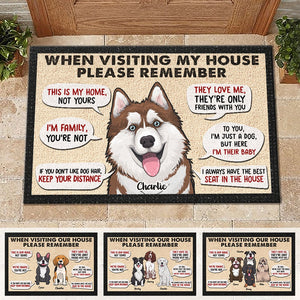 Remember When Visiting Our House - Personalized Decorative Mat