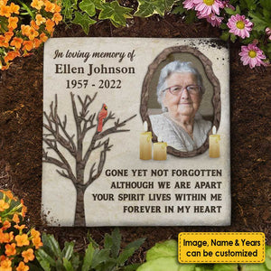 Although We're Apart, Your Spirit Lives Within Me - Personalized Memorial Stone, Human Grave Marker - Upload Image, Memorial Gift, Sympathy Gift