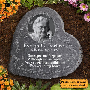 Your Spirit Lives Within Me Forever In My Heart - Personalized Memorial Stone, Human Grave Marker - Upload Image, Memorial Gift, Sympathy Gift