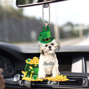 Personalized Name St Patty's Saint Patrick's Day Dog Bag Ornament - For Dog Lovers