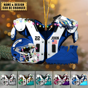 Personalized American Football Christmas Ornament Gift For Football Fans