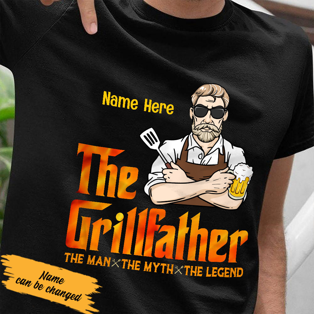 Personalized BBQ The Grillfather T Shirt JL92 24O53