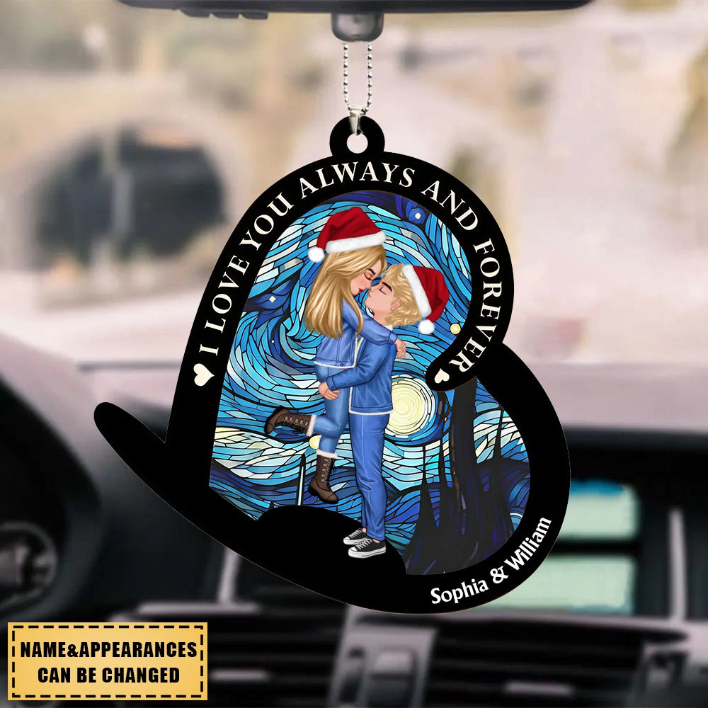 I Love You Always And Forever - Personalized Car Ornament