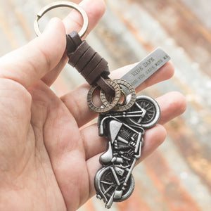 Personalized Motorcycle Keychain - Biker -Ride Safe, I Need You Here With Me