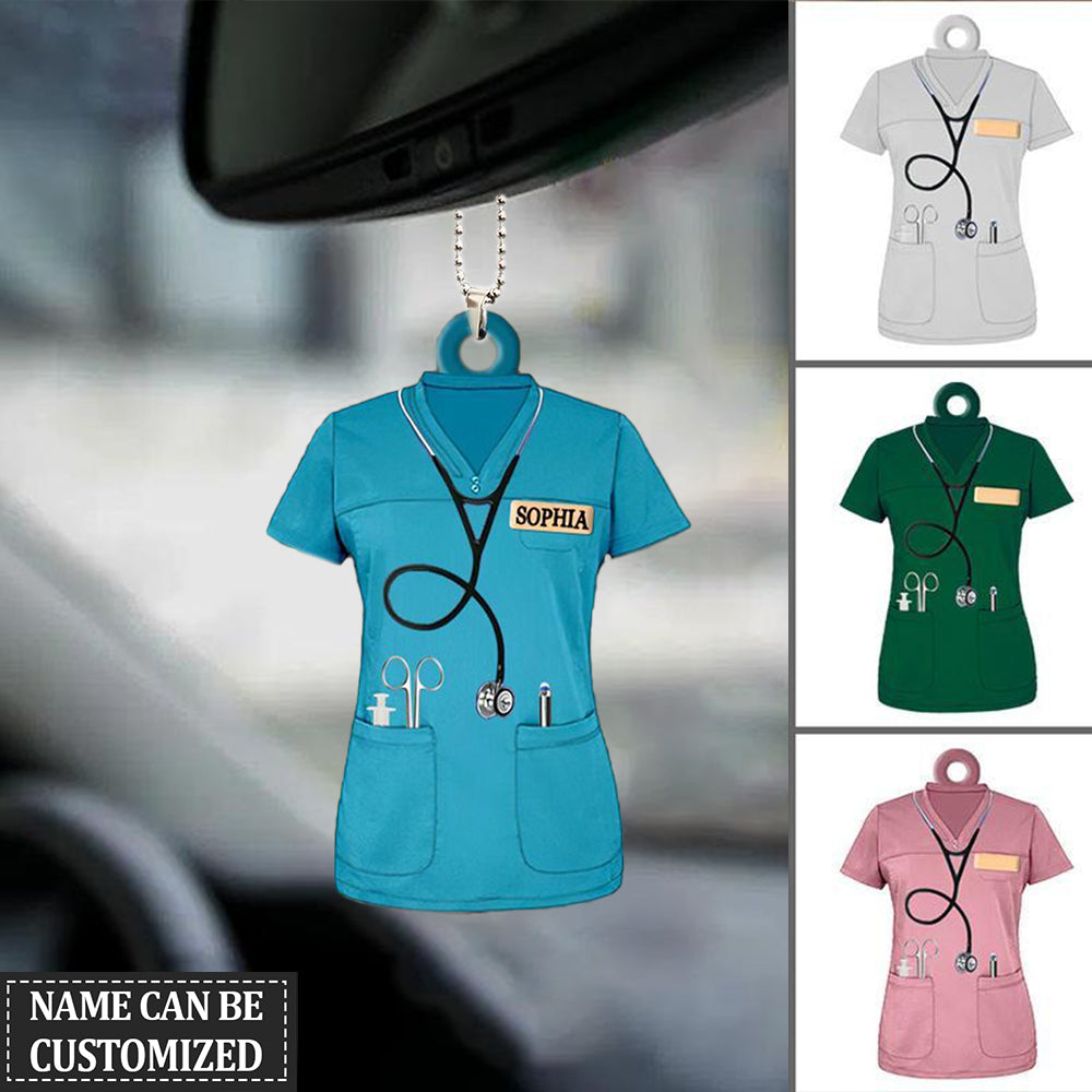 PERSONALIZED NURSE SCRUBS - GIFT FOR NURSE ACRYLIC ORNAMENT