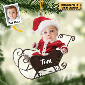 Adorable Newborn Baby - Personalized Acrylic Photo Ornament