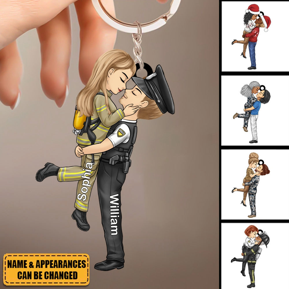Couple Personalized Keychain - Perfect Gift For Husband Wife, Anniversary, Occupations