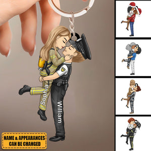 Couple Personalized Keychain - Perfect Gift For Husband Wife, Anniversary, Occupations