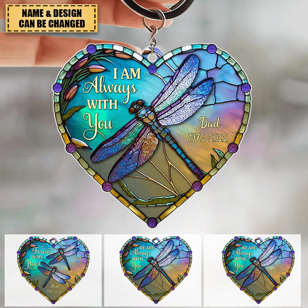 Personalized Memorial Gift I'm Always With You Heart Acrylic Keychain