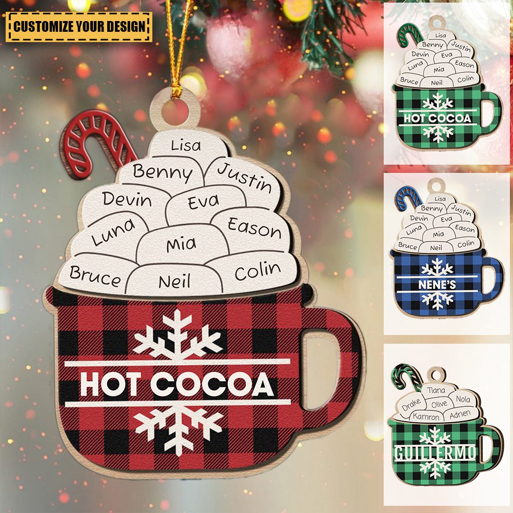 Our Family Hot Cocoa Custom Name- Personalized Ornament