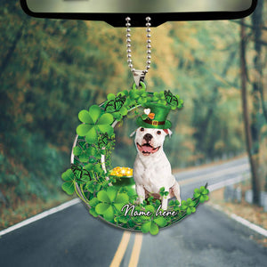 Personalized Name St Patty's Saint Patrick's Day Dog Moon Ornament - For Dog Lovers