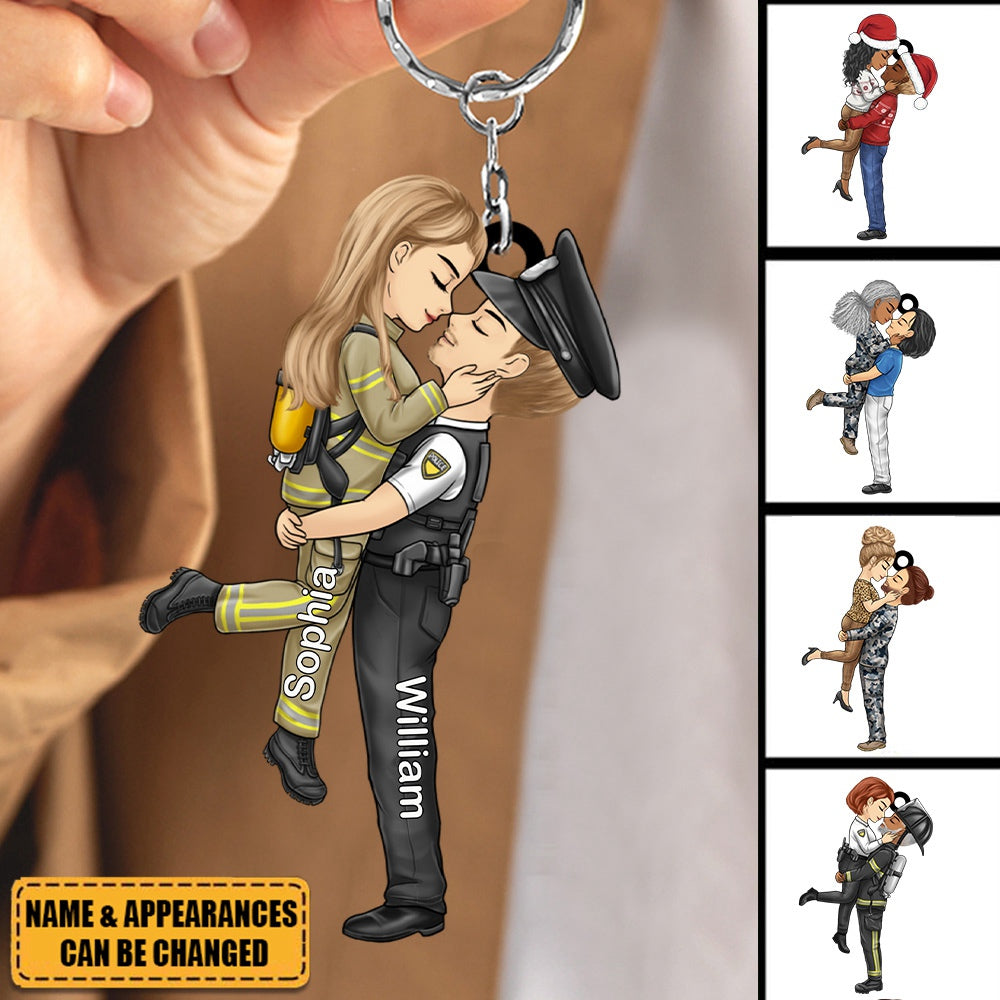 Couple Personalized Keychain - Perfect Gift For Husband Wife, Anniversary, Occupations