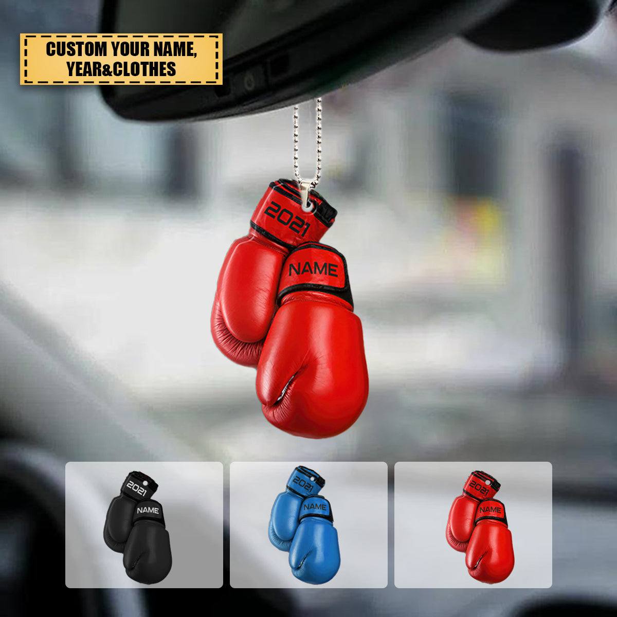 Personalized Boxing Glove Acrylic Ornament - Housewarming Gift, Sports Lover, UFC Decor gift