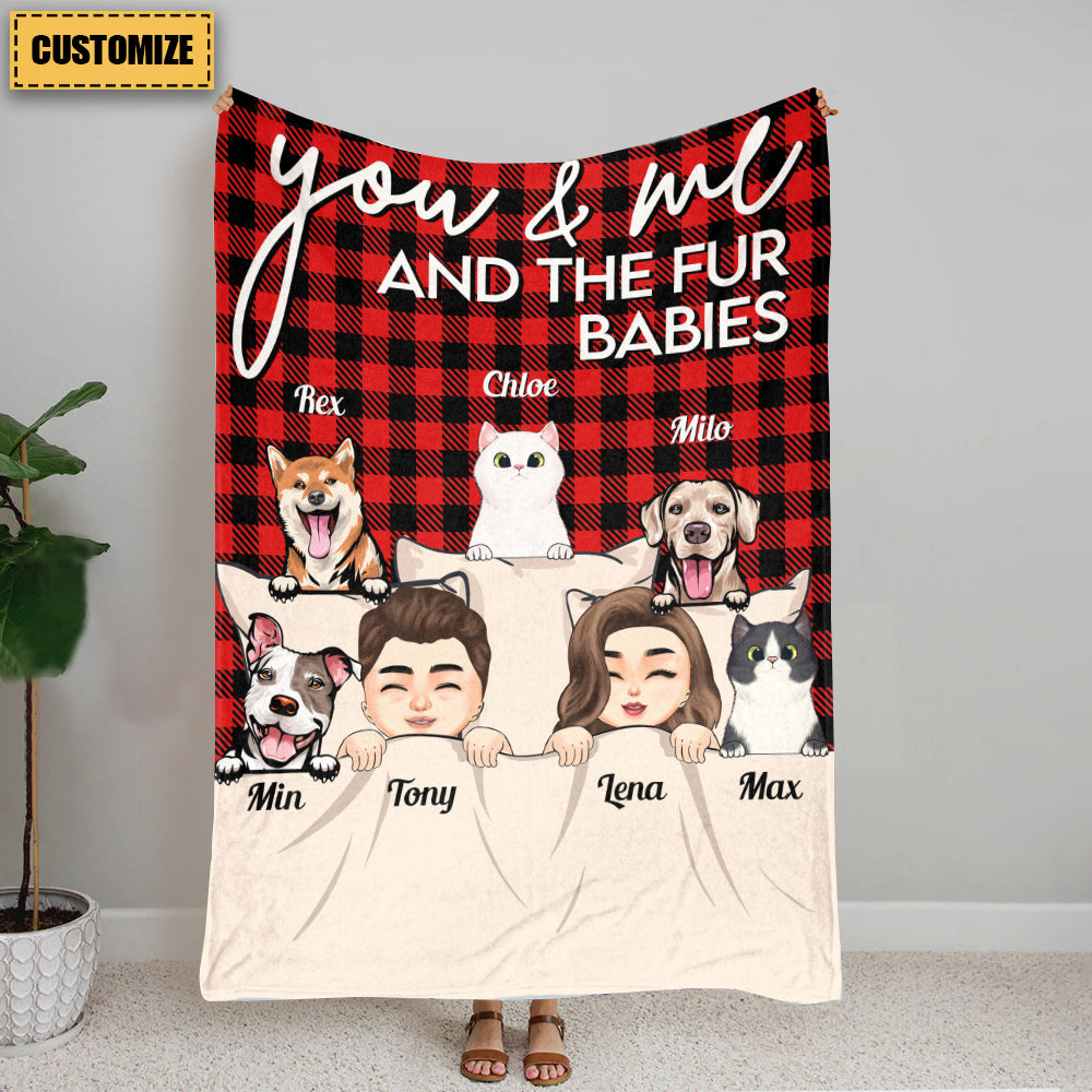 You & Me And The Dogs The Cats - Personalized Blanket