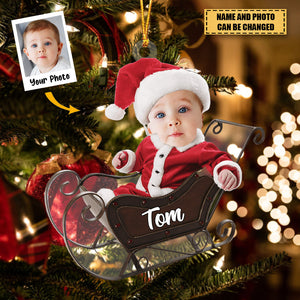 Adorable Newborn Baby - Personalized Acrylic Photo Ornament