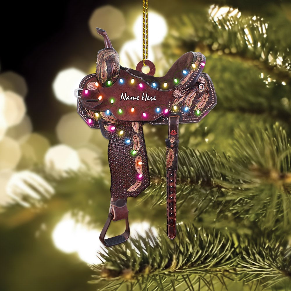 Personalized Horse Saddle Flat Acrylic Ornament For Horse Lovers Riding Horse Acrylic Ornament Hg98