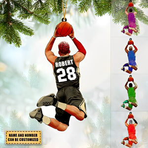 Personalized Basketball Player Acrylic Christmas Ornament For Basketball Lovers